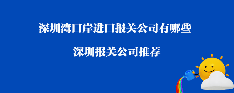 深圳灣口岸進(jìn)口報(bào)關(guān)公司有哪些？深圳報(bào)關(guān)公司推薦
