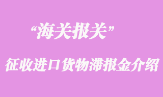 海關(guān)征收進(jìn)口貨物滯報金介紹