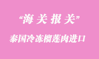 泰國冷凍榴蓮肉如何進口到上海清關